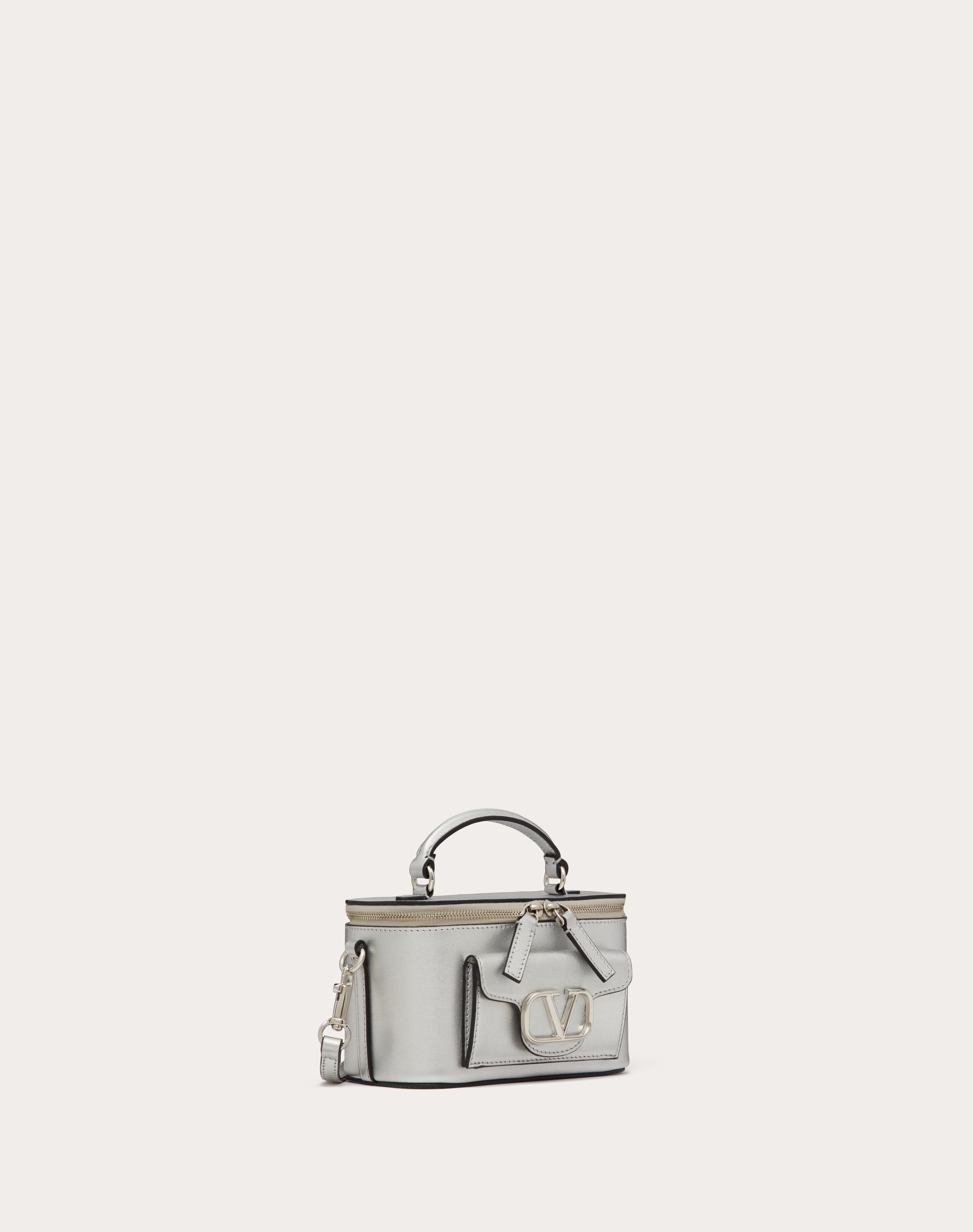 MINI VALENTINO GARAVANI LOCÒ HANDBAG IN METALLIC CALFSKIN - 3