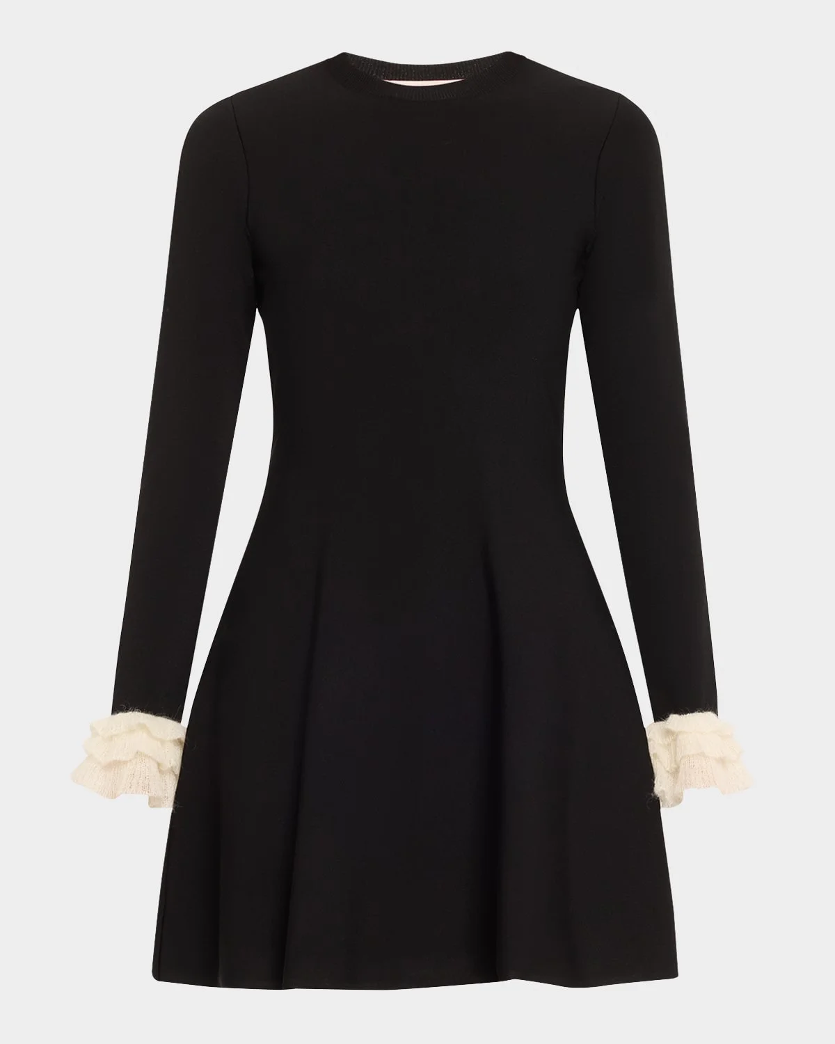Long-Sleeve Ruffle-Cuff Mini Dress - 1