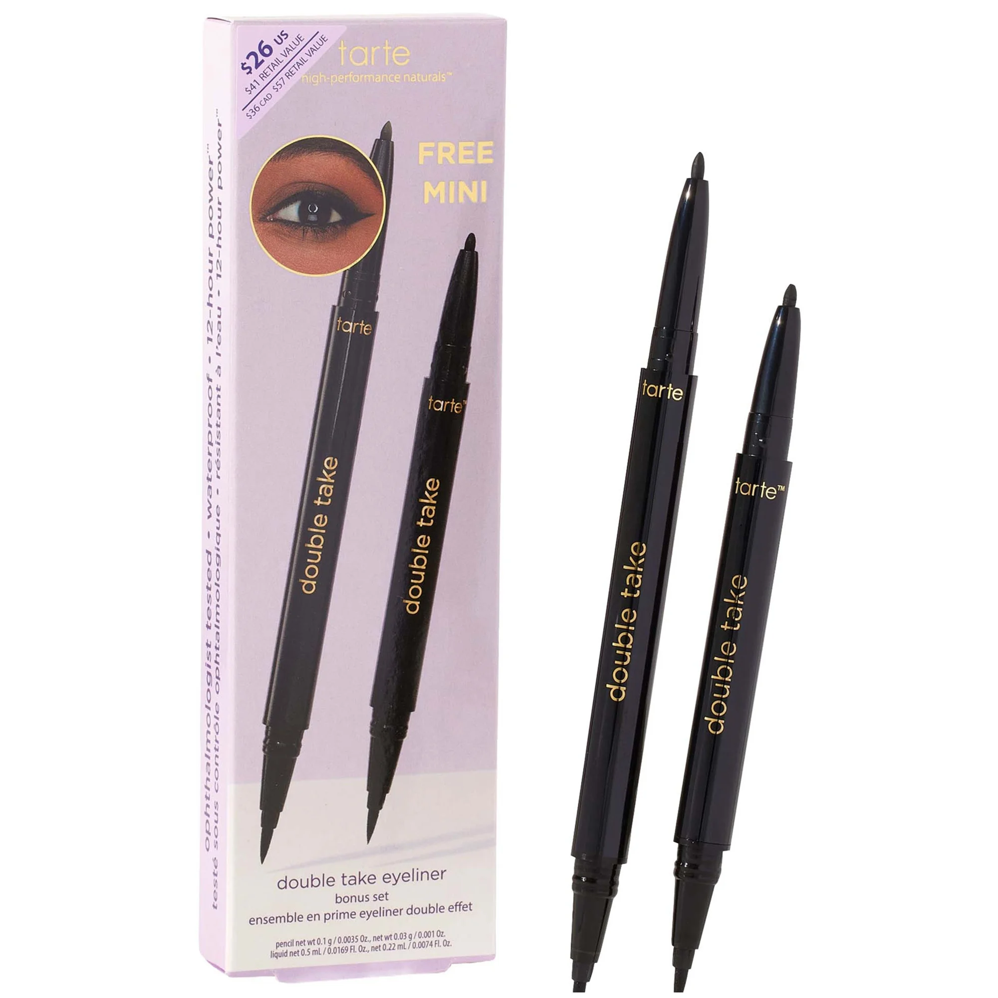 tarte Double Take Waterproof Liquid & Gel Eyeliner Bonus Set - 1