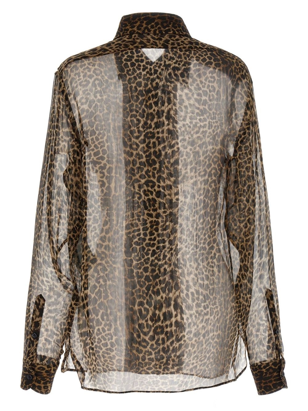 sheer leopard-print shirt - 2