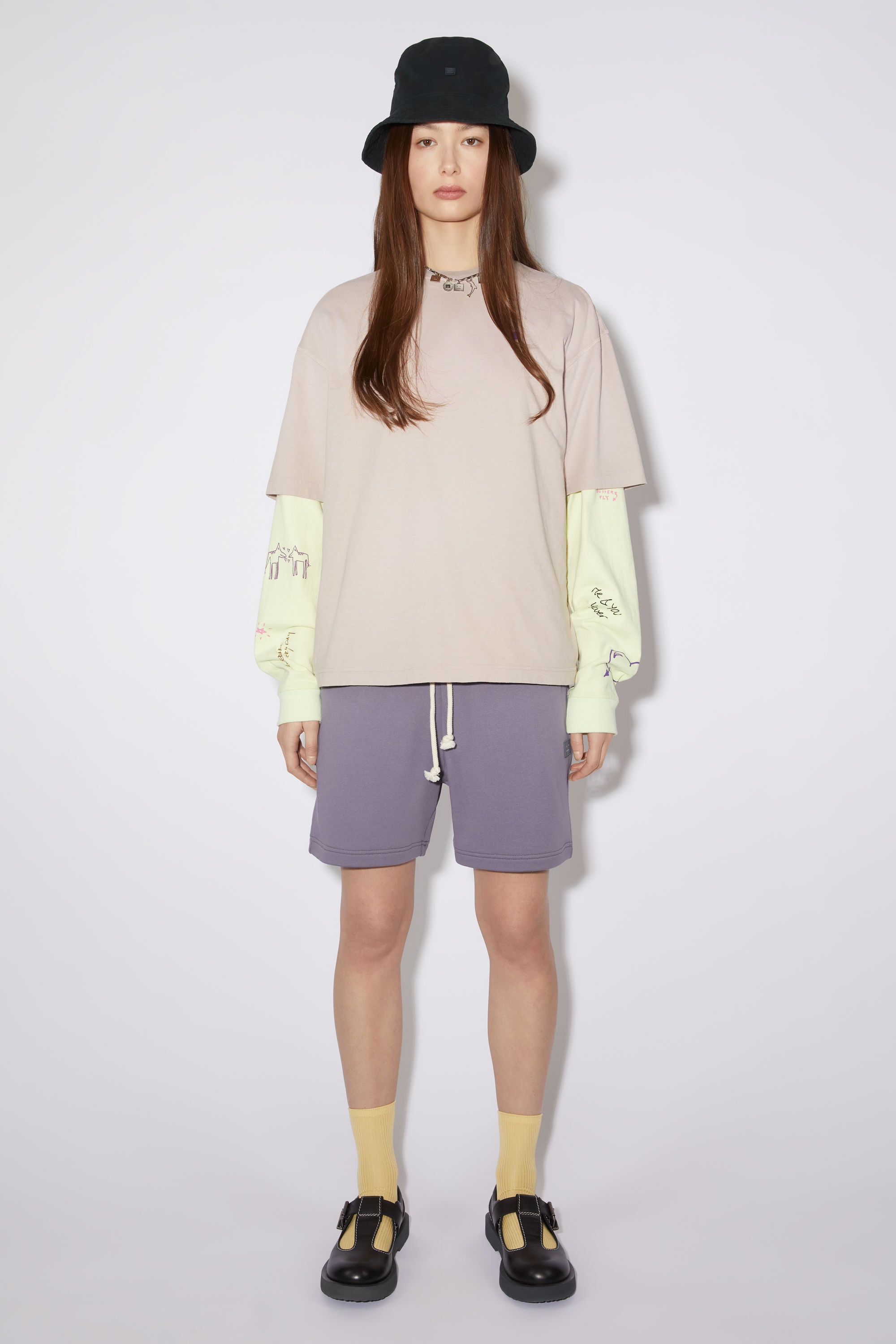 Cotton sweat shorts - Faded purple - 2