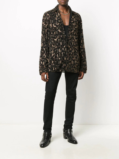 VERSACE leopard-pattern beaded shirt outlook