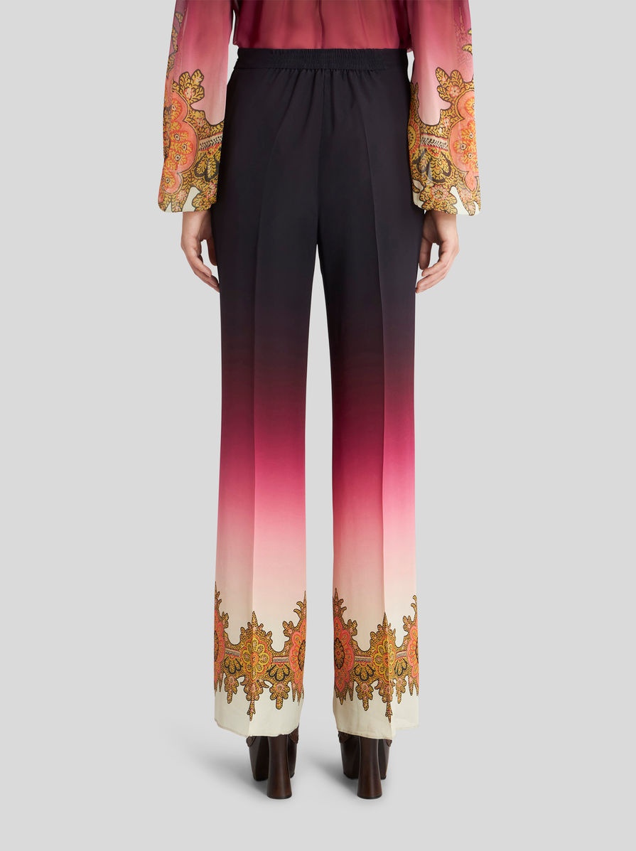 COLOUR SHADED CRÊPE DE CHINE PALAZZO TROUSERS - 4