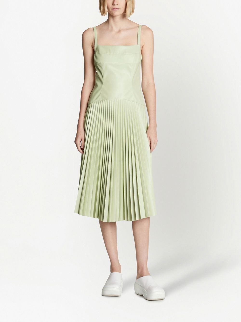 faux-leather drop-waist dress - 2
