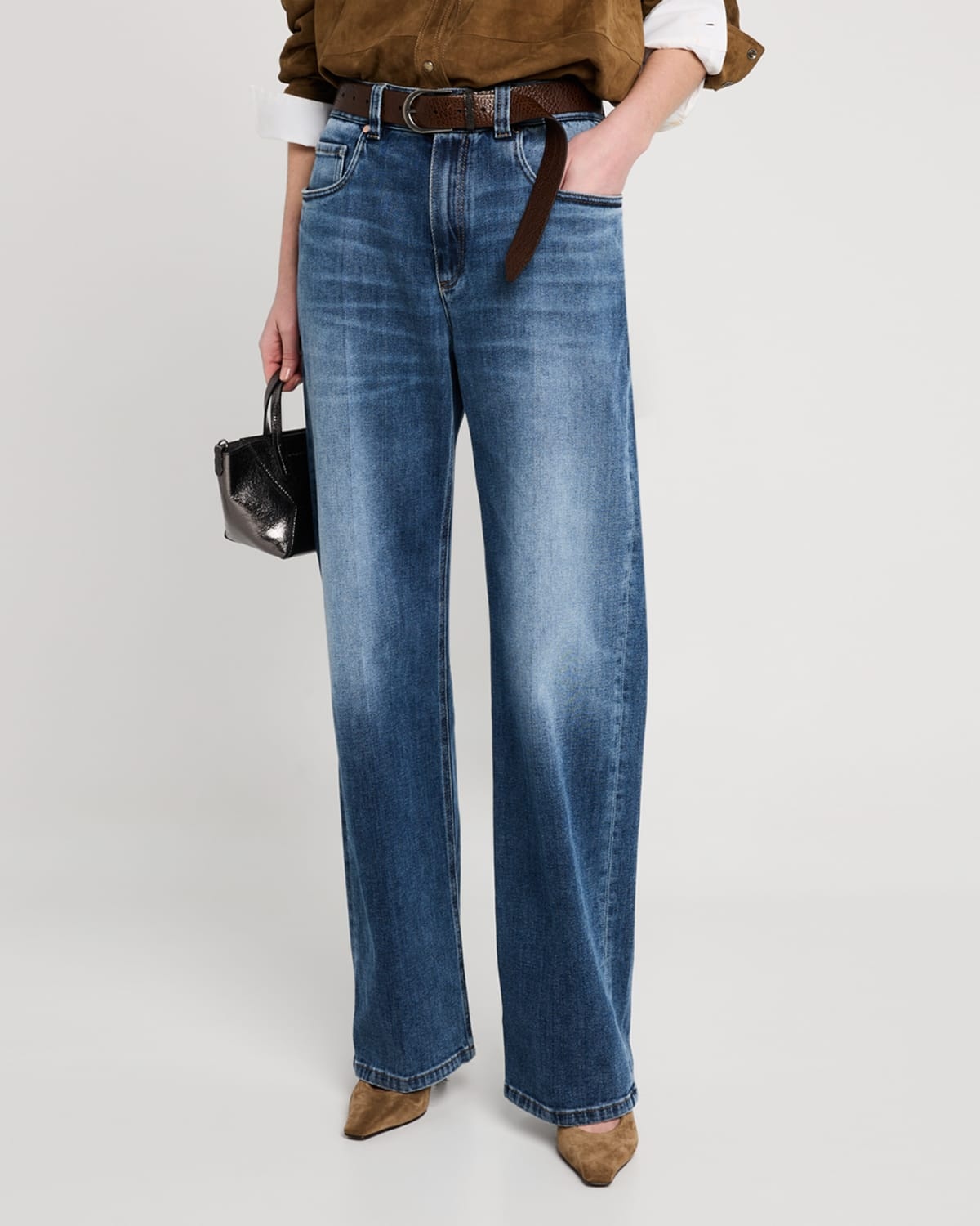 Soft Denim Loose Stove Pipe Jeans - 4