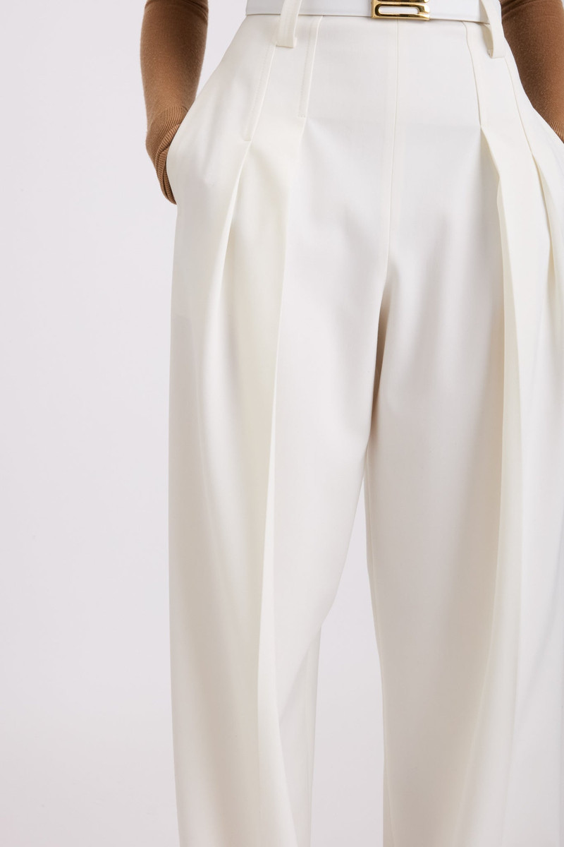 높은 Waisted 꼬인 Trouser 에 Ivory 4