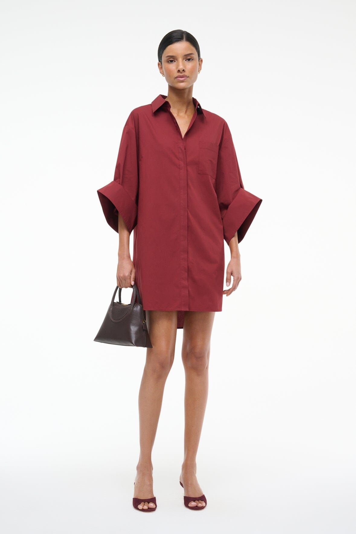 STAUD NICO DRESS SANGRIA - 8