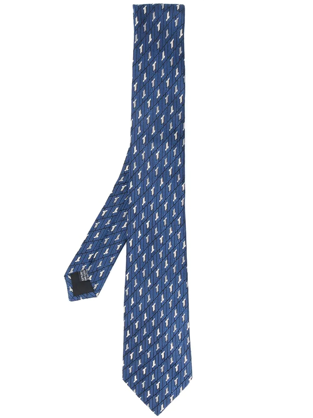 pattern-embroidered tie - 1