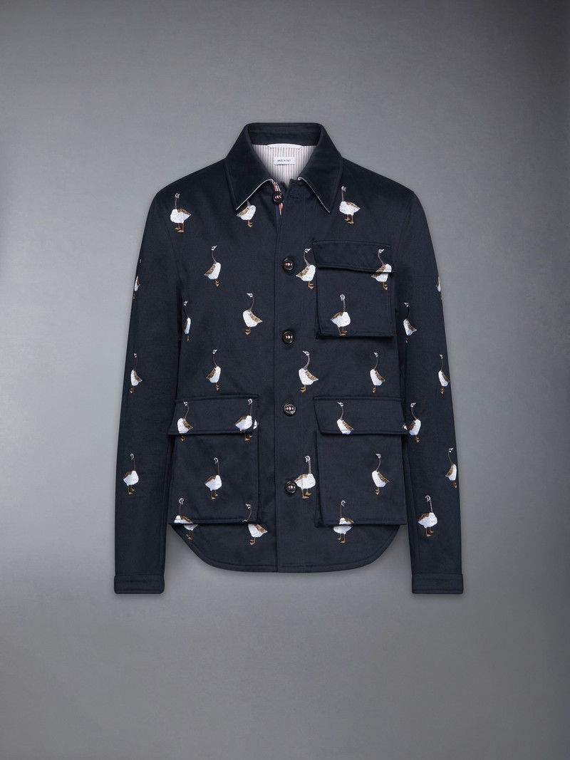 SATIN STITCH GOOSE UTILITY PATCH POCKET JACKET 1