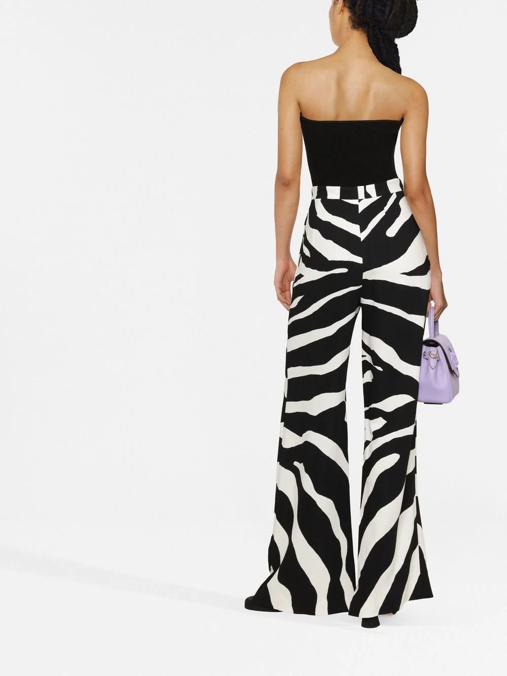 zebra-print flared trousers - 4