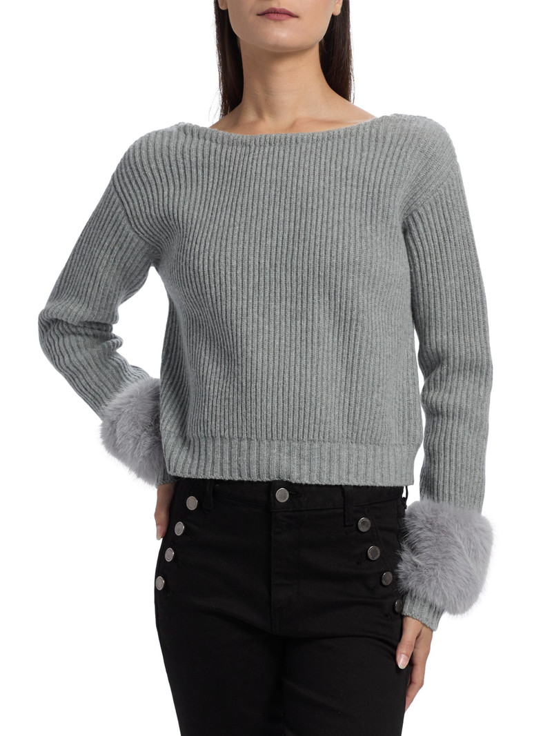 Women's Lisa Ribbed Wool-Blend Sweater - Heather Grey 3