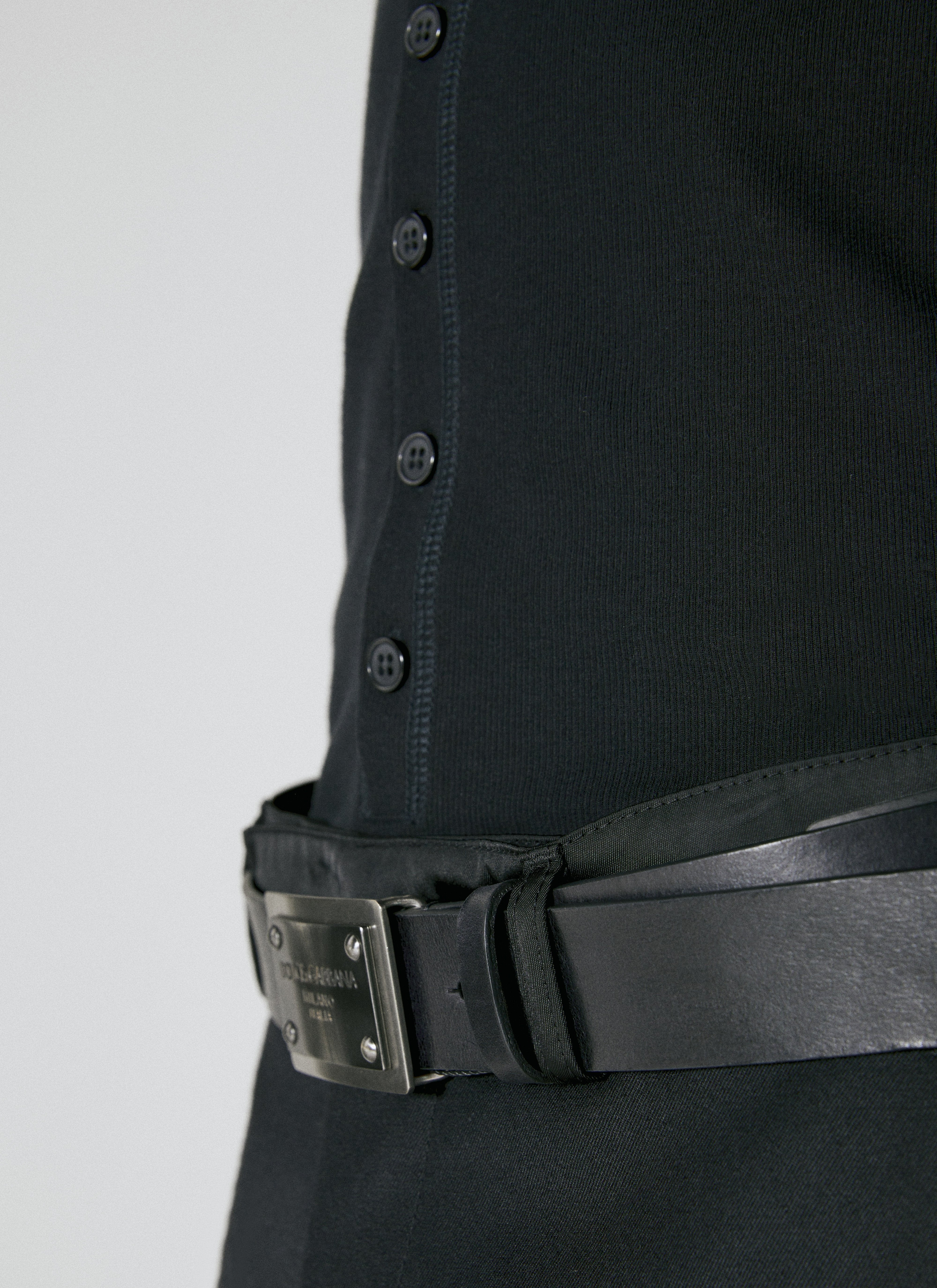 Dolce & Gabbana Men Logo Plaque Leather Belt - 3