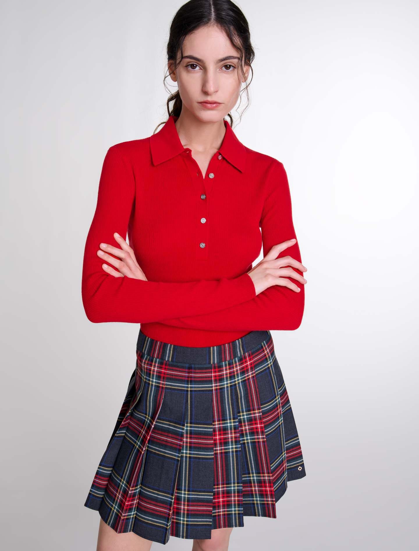 Short tartan print skirt - 7