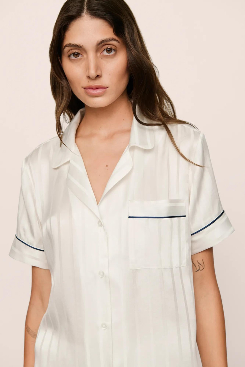 eberjey Inez Washable Silk Jacquard Short PJ Set outlook