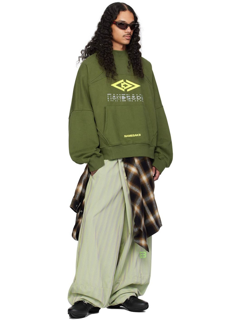 NAMESAKE Green Chester Pullover Hoodie outlook