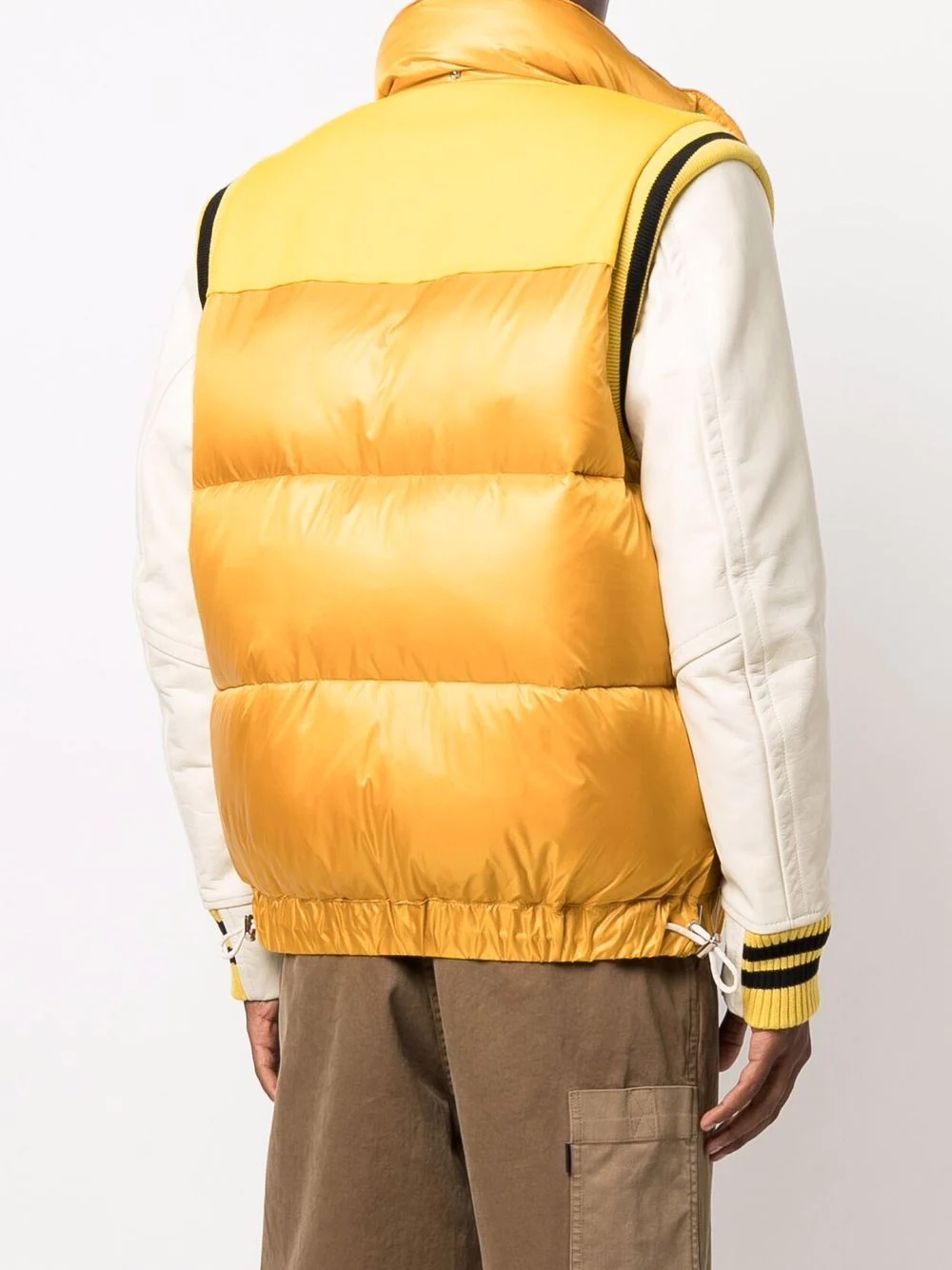 panelled feather-down padded bomber jacket - 4