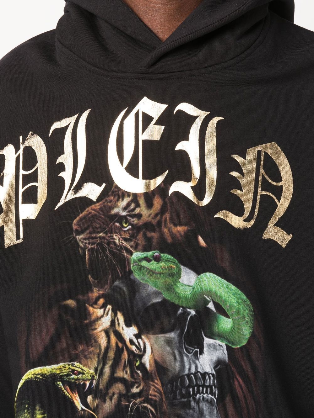 graphic print cotton hoodie - 5