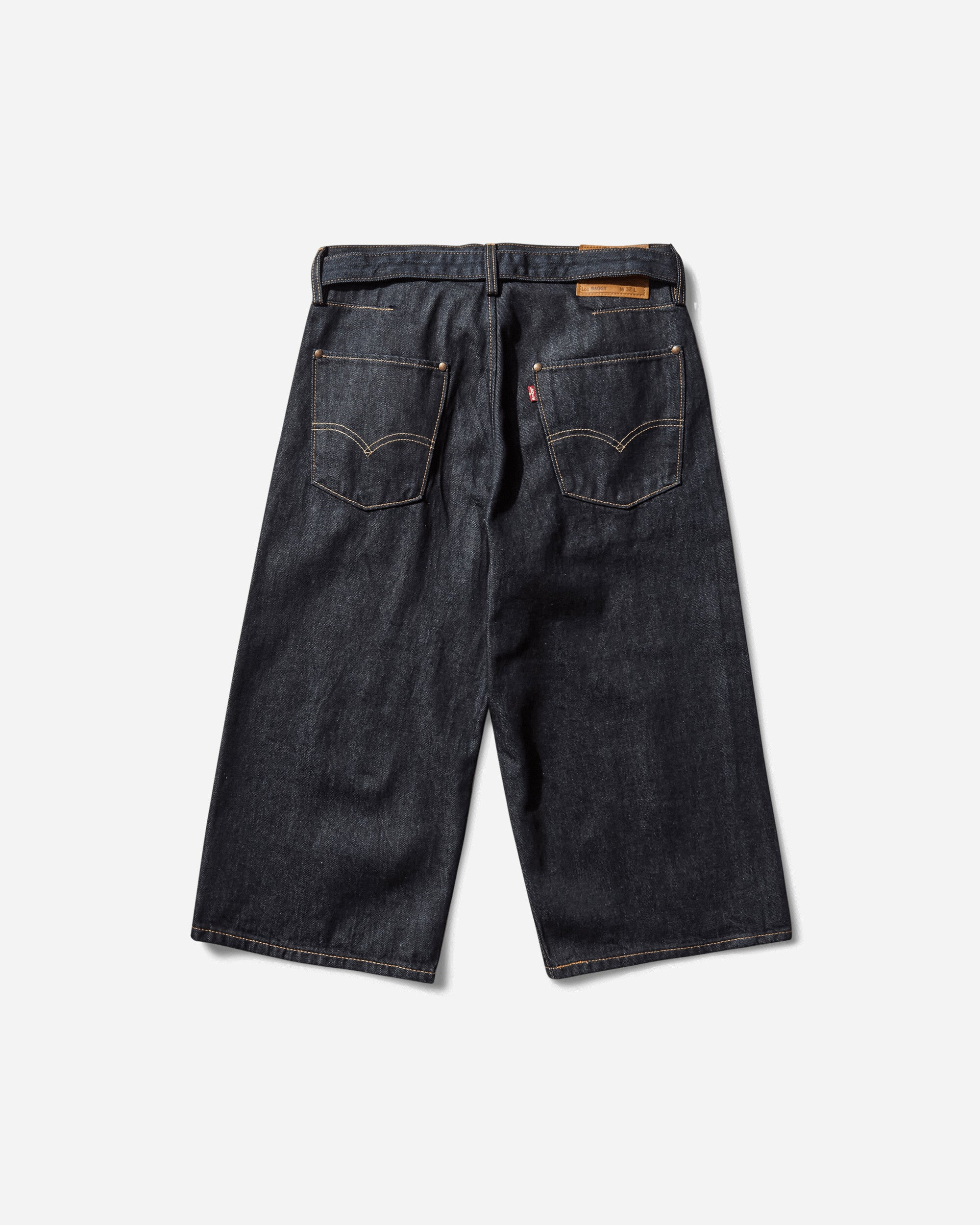 Men's Twisted Baggy Capri Jeans Blue - 2