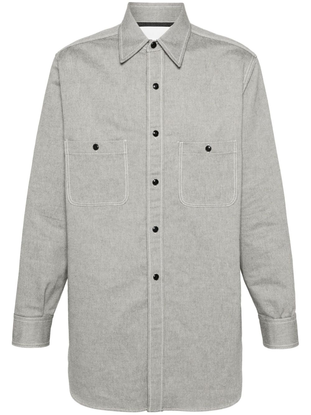 POINTED-COLLAR COTTON SHIRT - 1