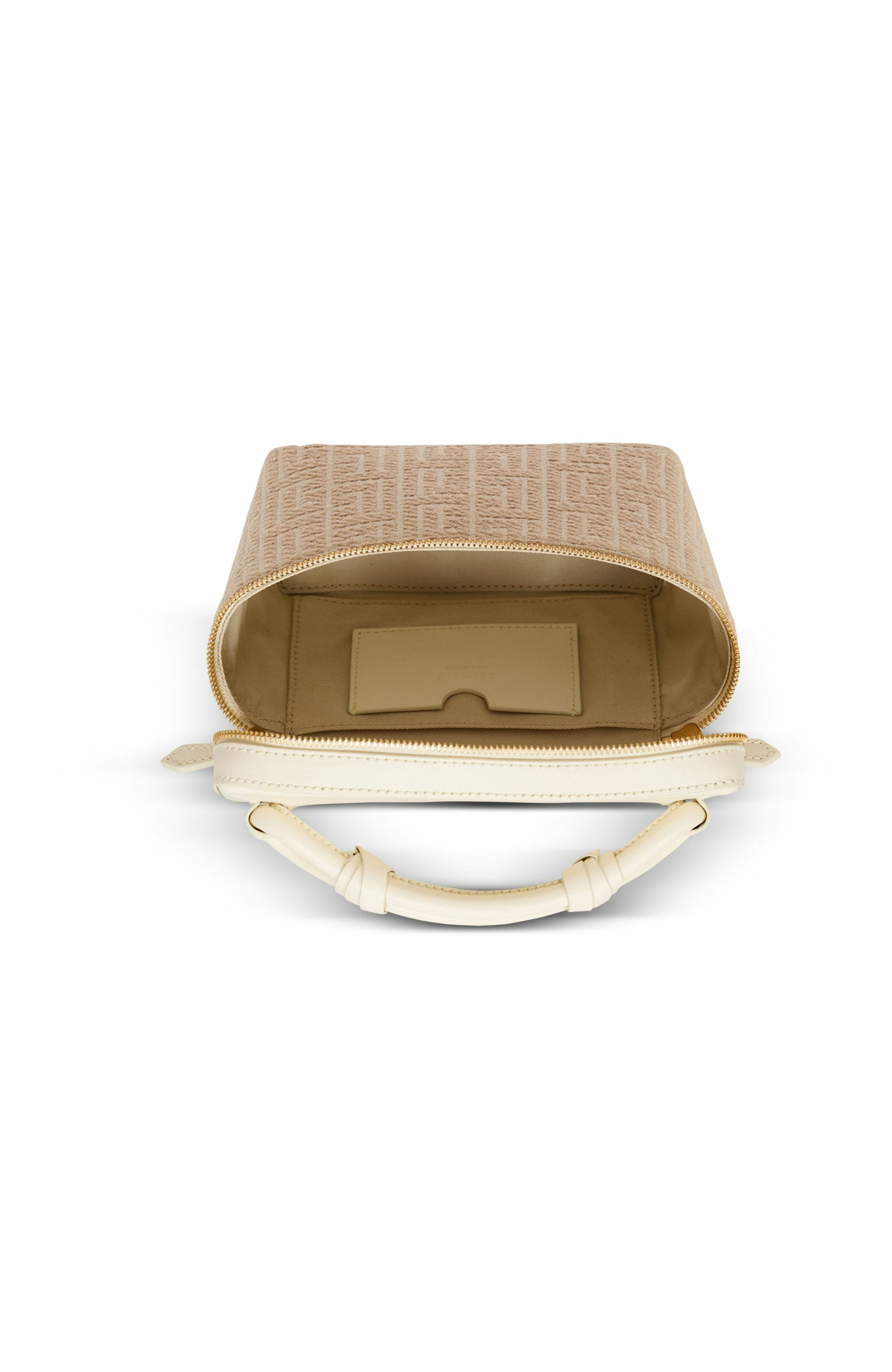 Balmain B-Army Vanity Case in monogrammed canvas and calfskin in Beige at Nordstrom - 3