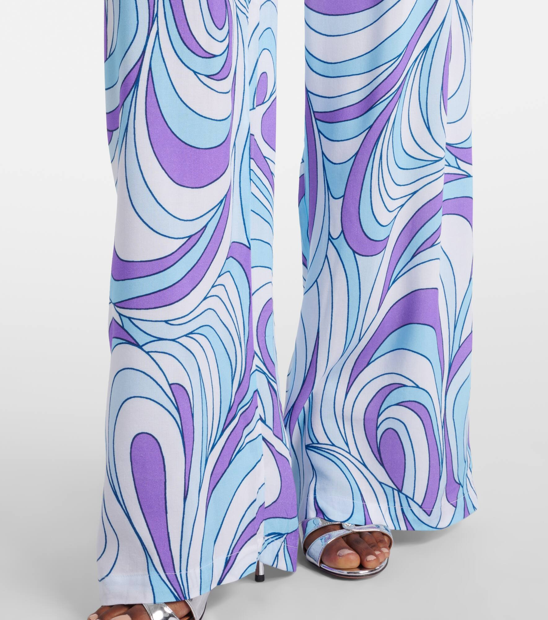 Olivia printed wide-leg pants - 5