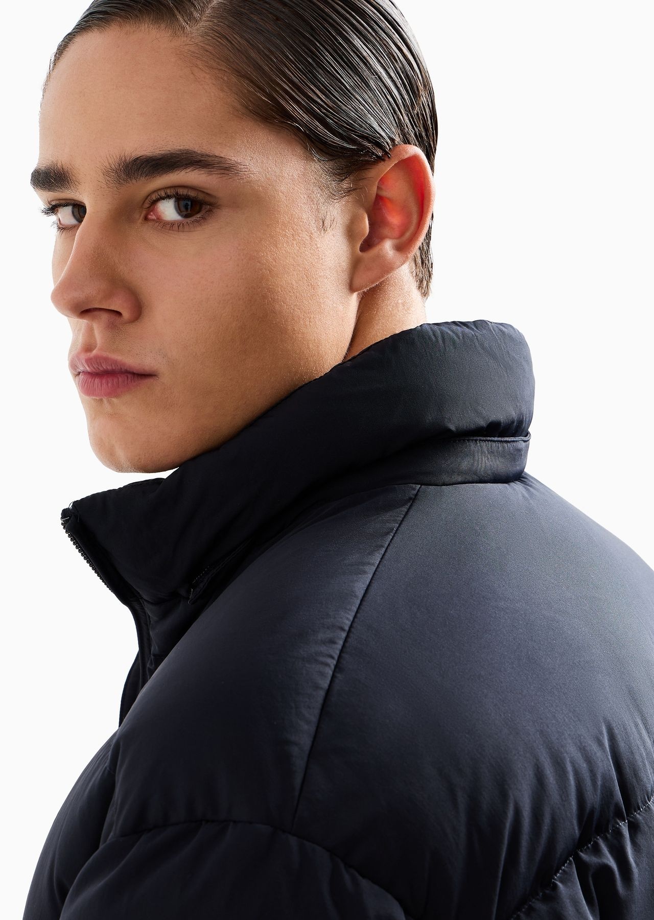 Full-zip water-repellent quilted ottoman nylon down jacket - 5