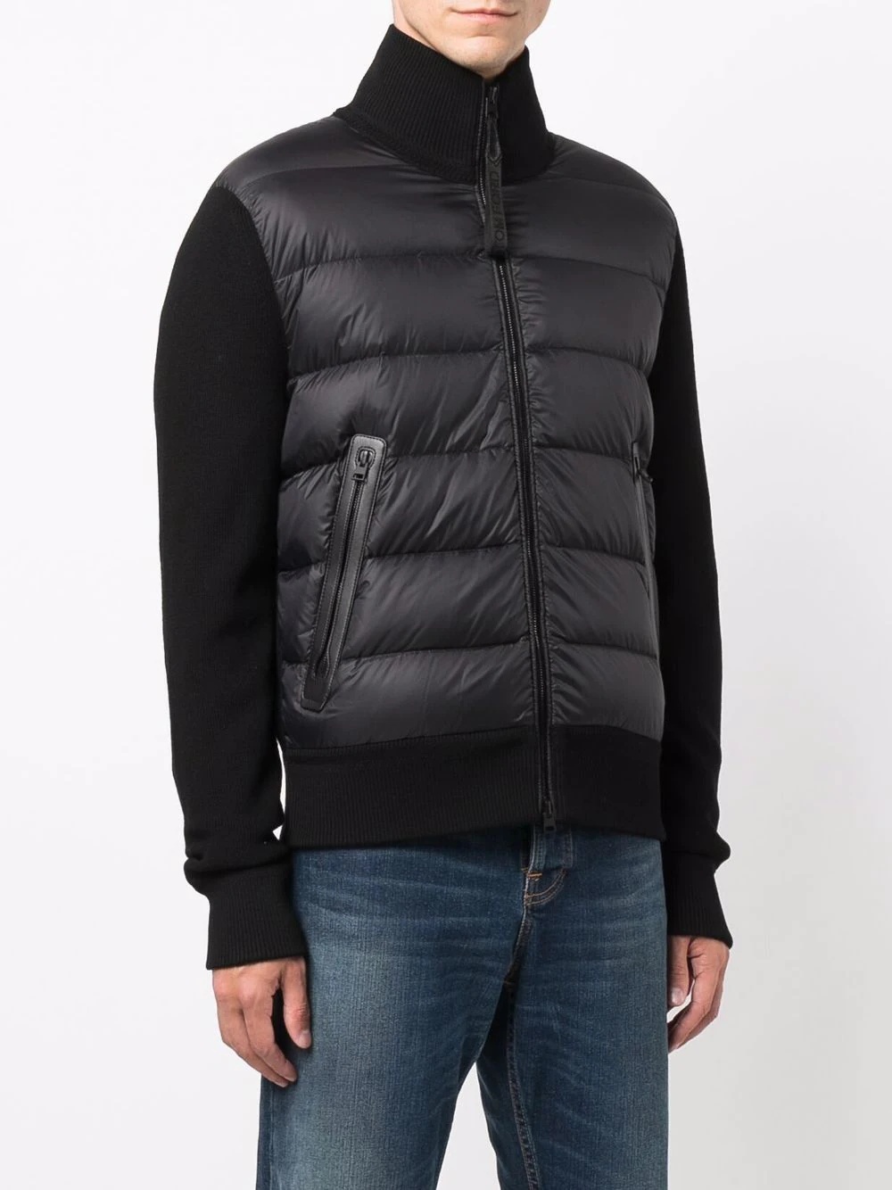 contrasting-sleeves puffer jacket - 3