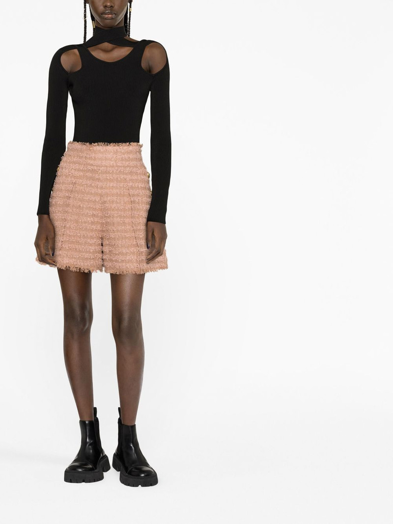 Balmain tweed high-waisted shorts outlook