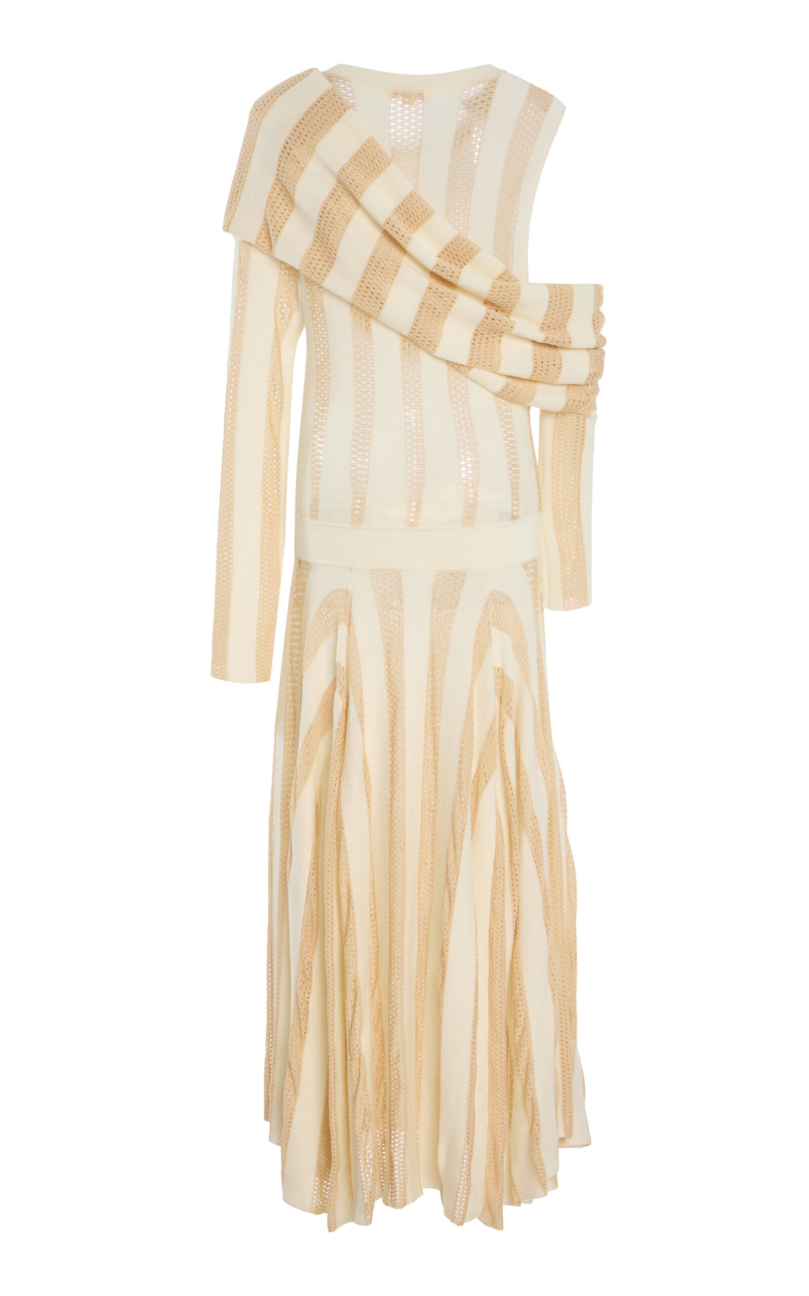 Shrug Draped Wool-Blend Maxi Dress ivory - 6