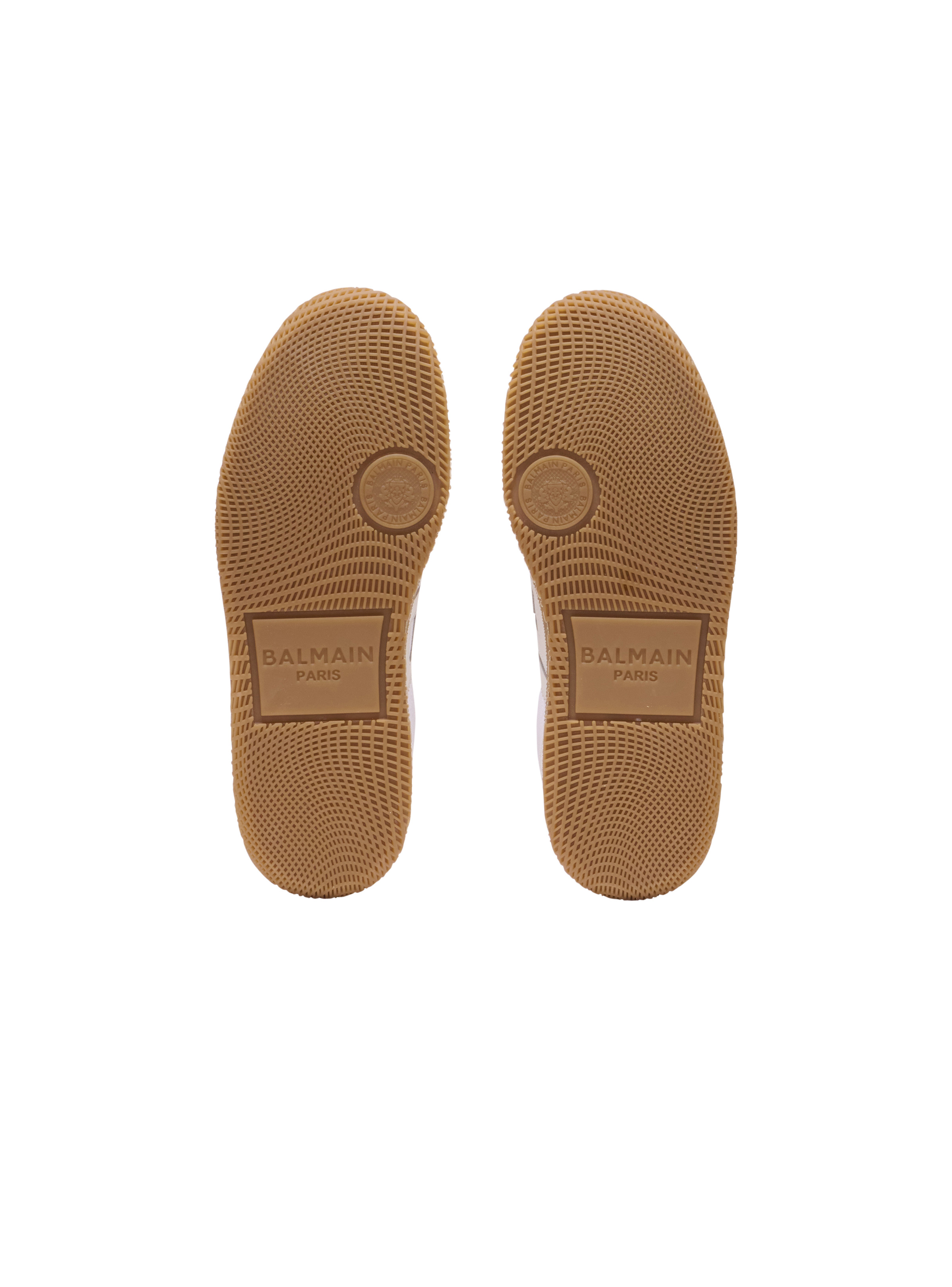 Leather and canvas Balmain Swan trainers - 4