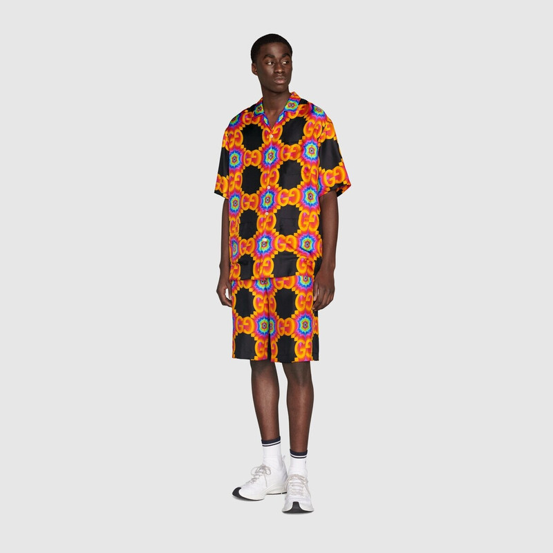 GUCCI GG kaleidoscope silk shorts outlook