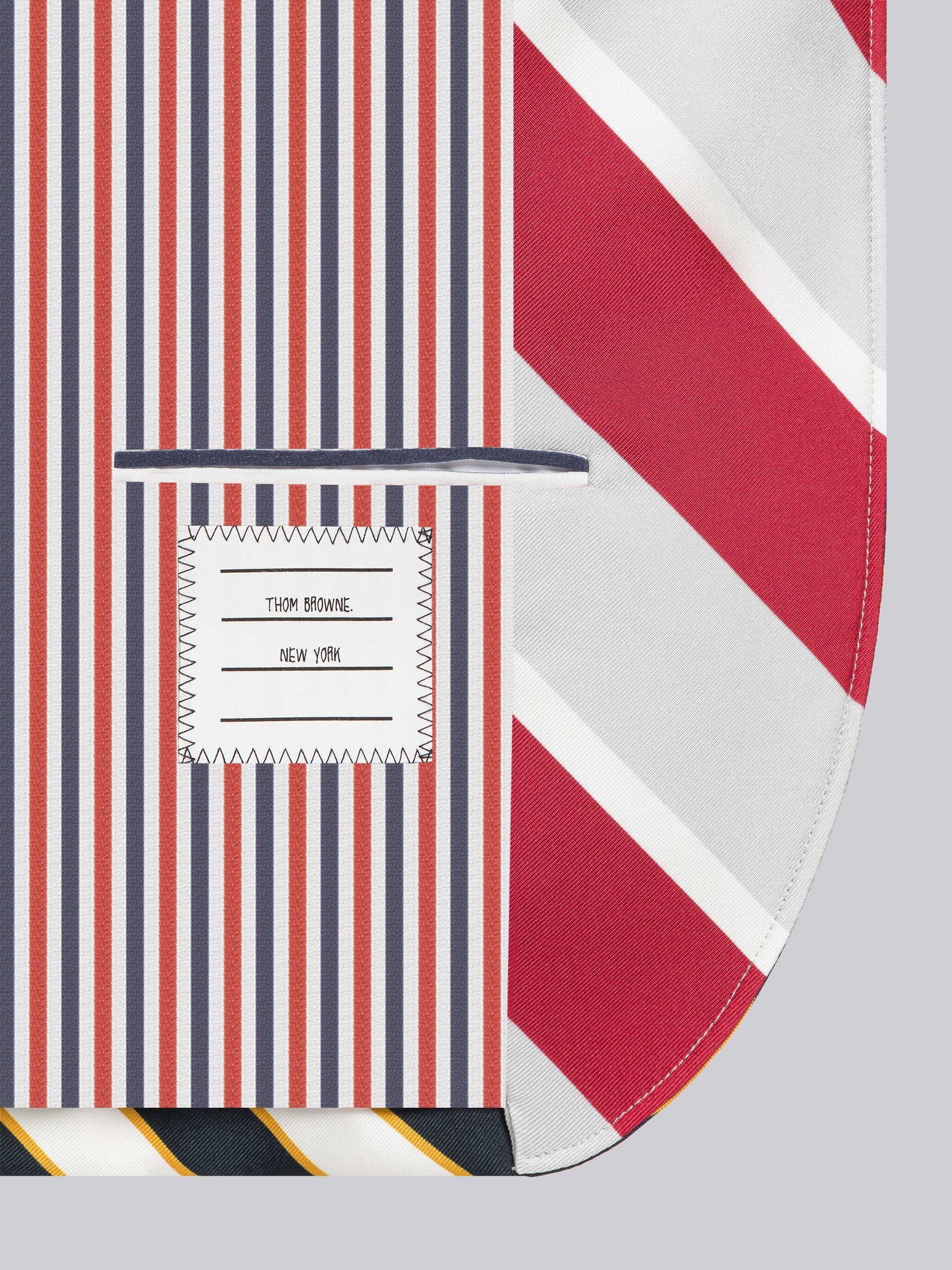 Fun-Mix Awning Stripe Silk High Armhole Sport Coat - 6