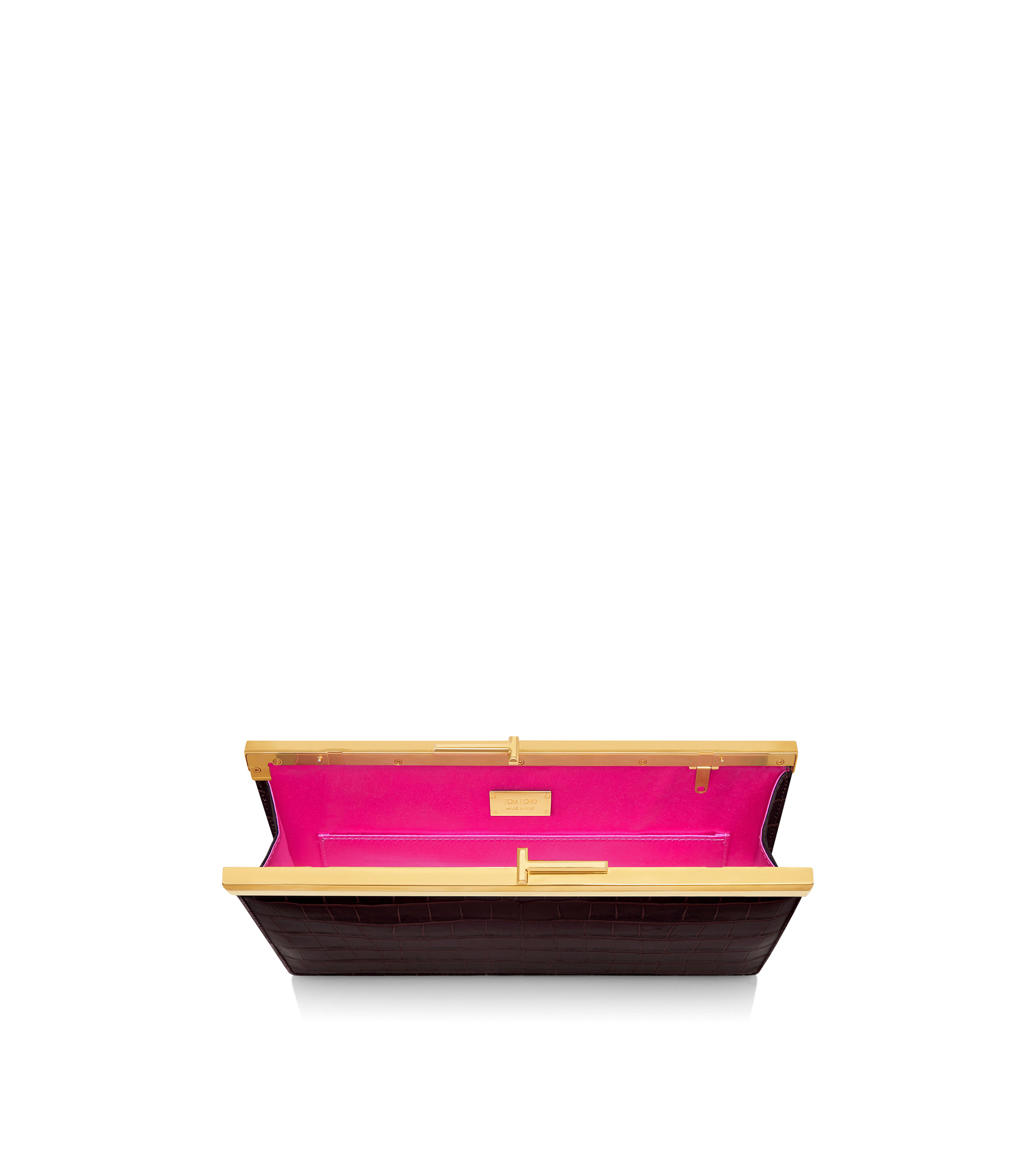 PRINTED CROC LEATHER LUX CLUTCH - 4
