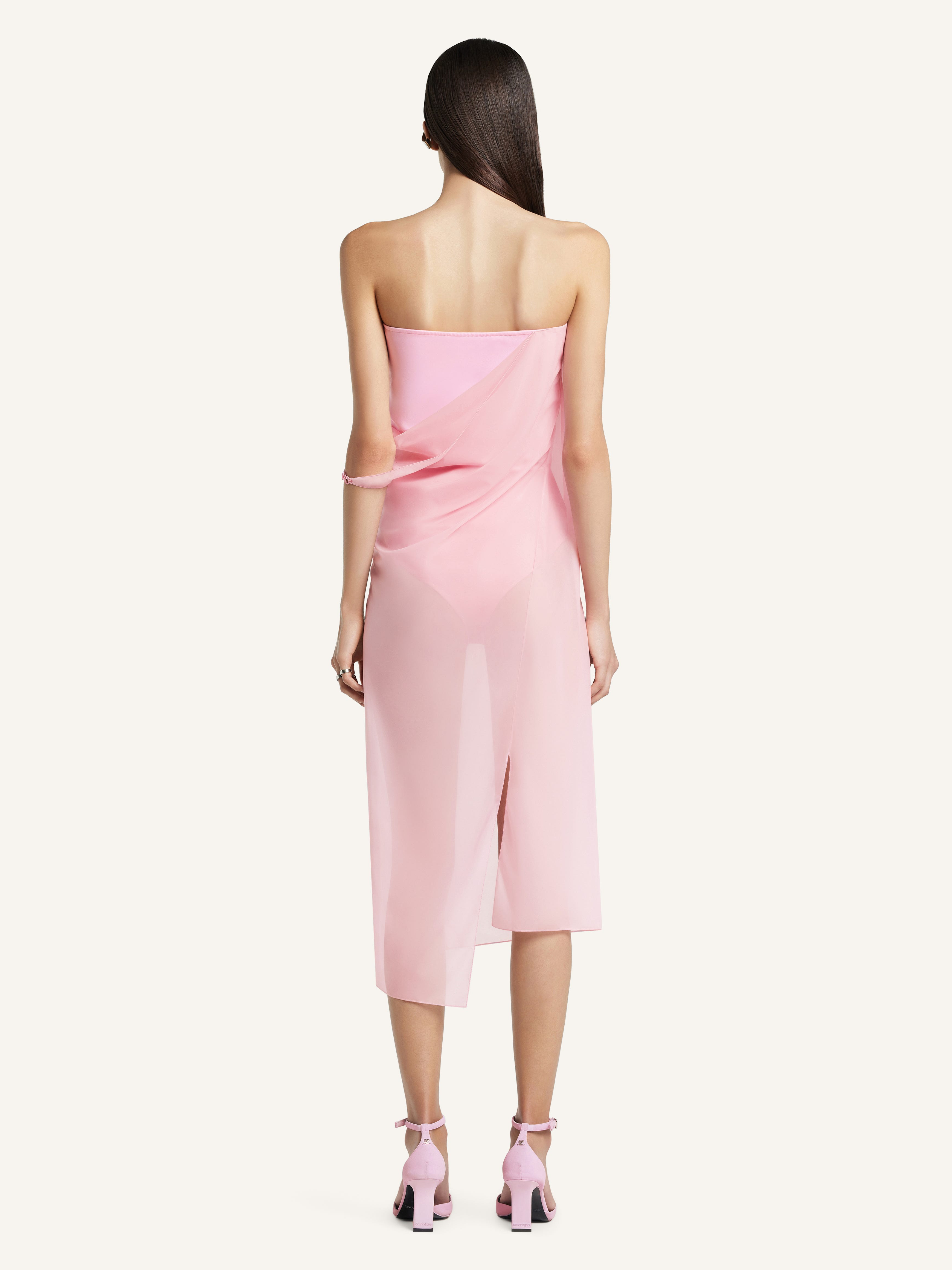 DRAPED JERSEY BUSTIER DRESS - 4