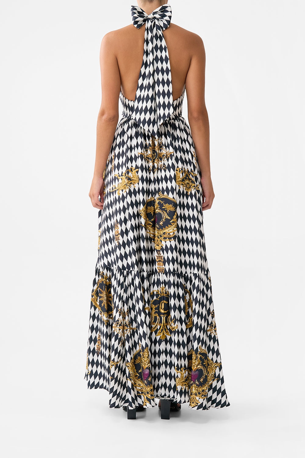 RUFFLE HEM HALTER DRESS - 3