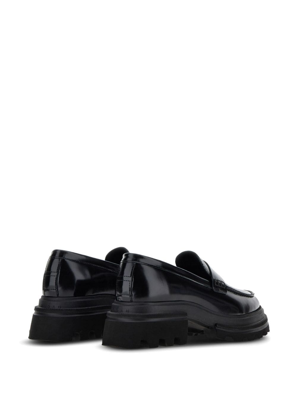 polished leather loafers - 3