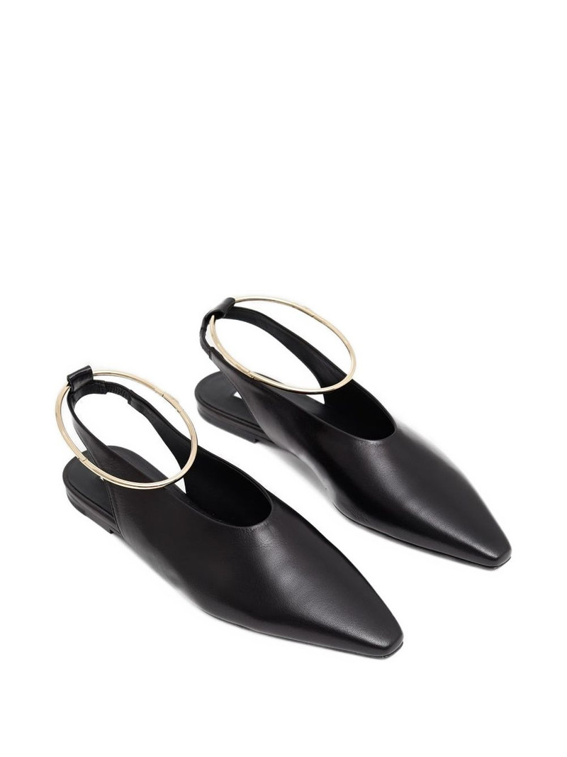 Jil Sander 35mm pointed-toe ring-detail ballet flats outlook