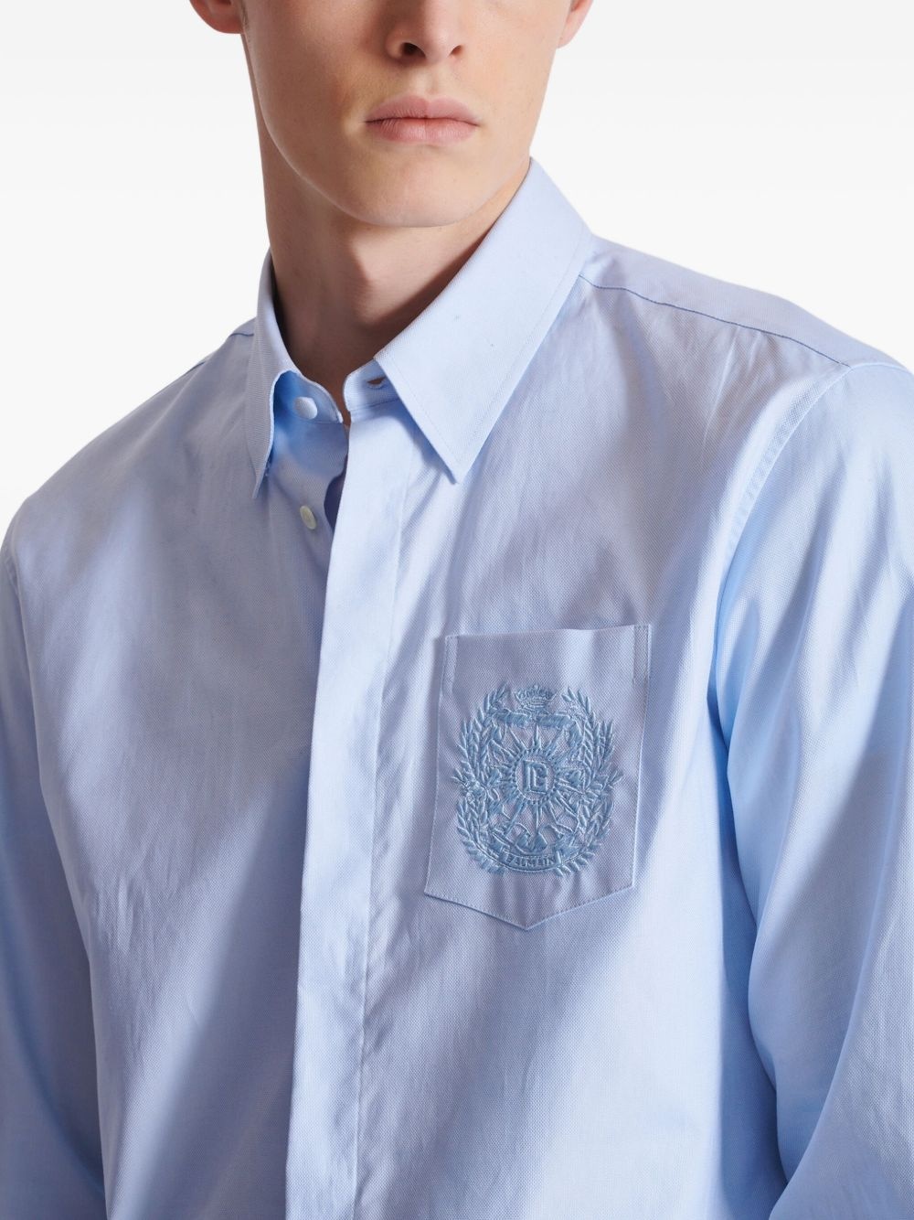 logo-embroidered shirt - 7