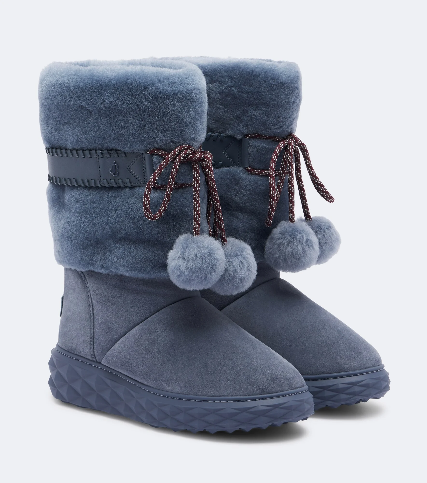 Cobi shearling-trimmed suede platform boots - 1