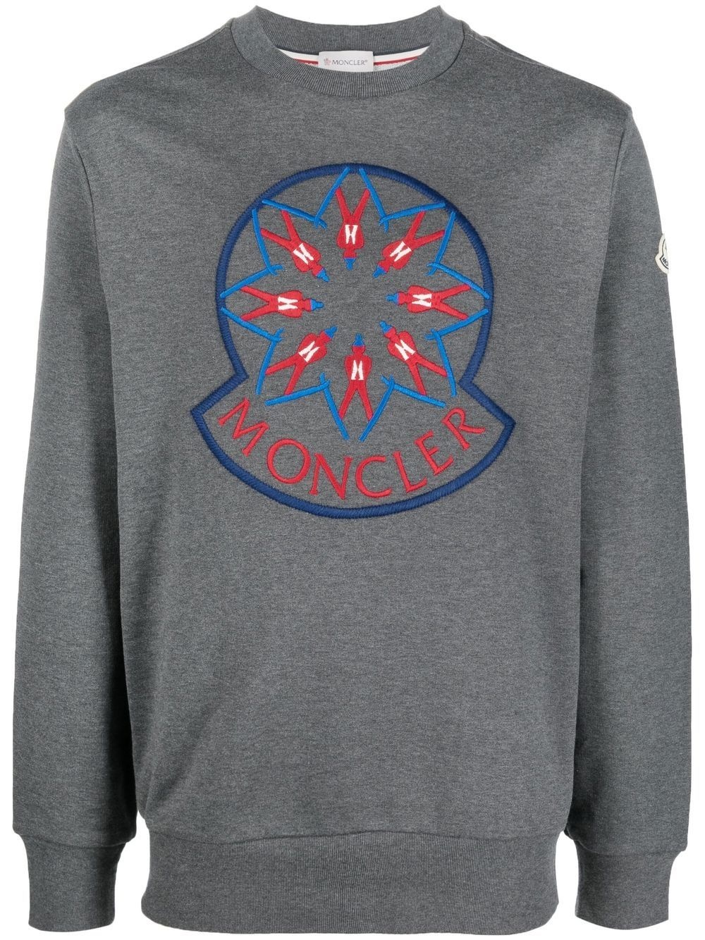 embroidered logo crew-neck sweatshirt - 1