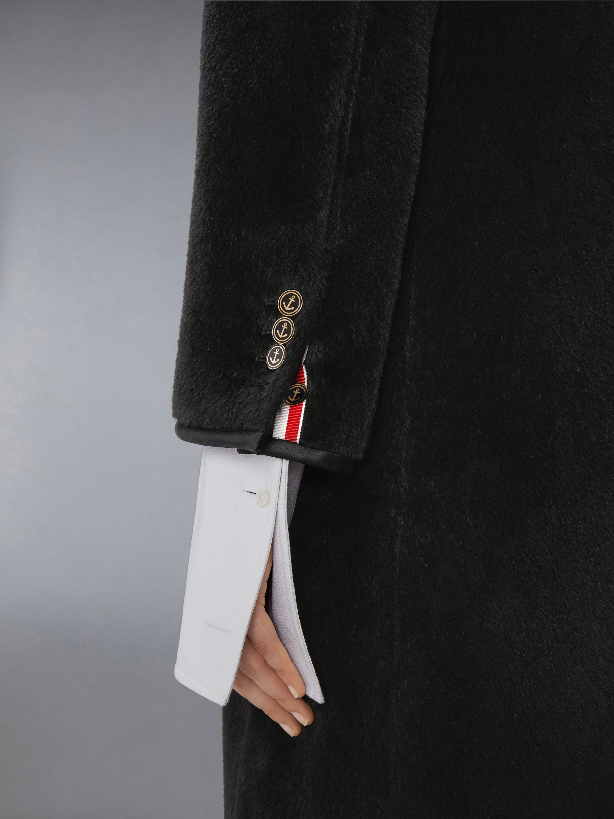 Brushed Alpaca Wool Satin Tipping Soft Shoulder Overcoat - 6