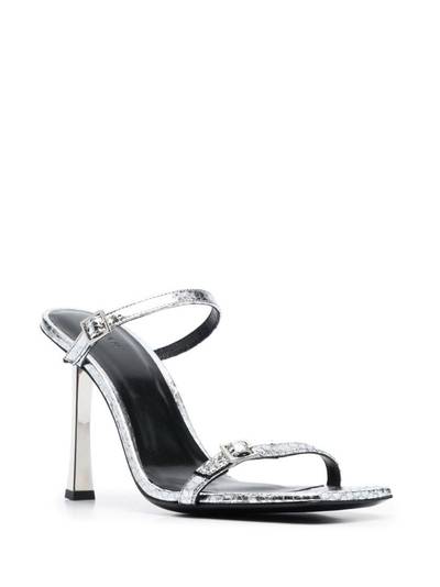 BY FAR Flick 90mm metallic leather sandals outlook