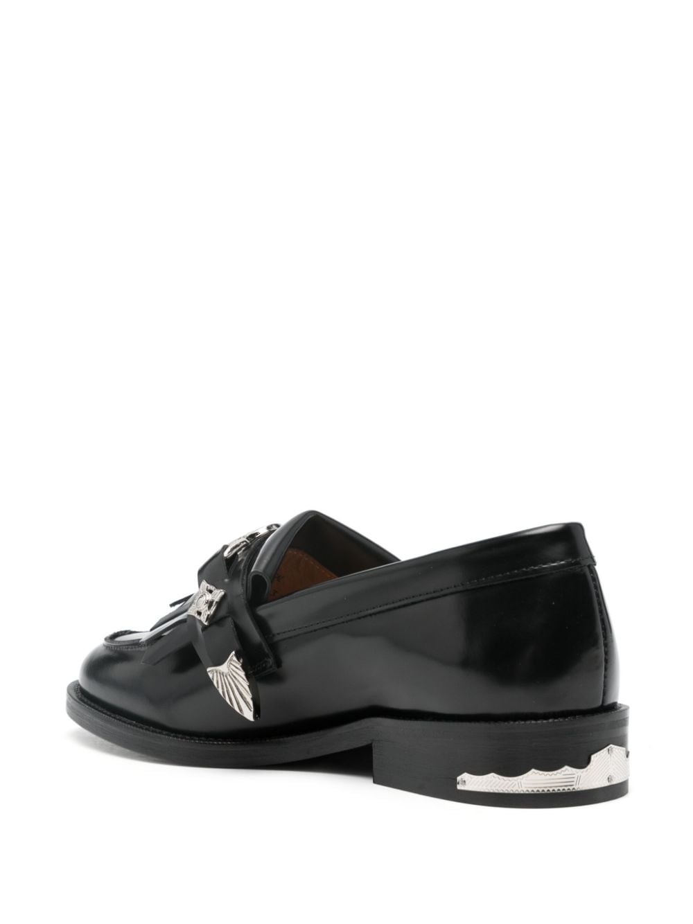 stud-embellished leather loafers - 3