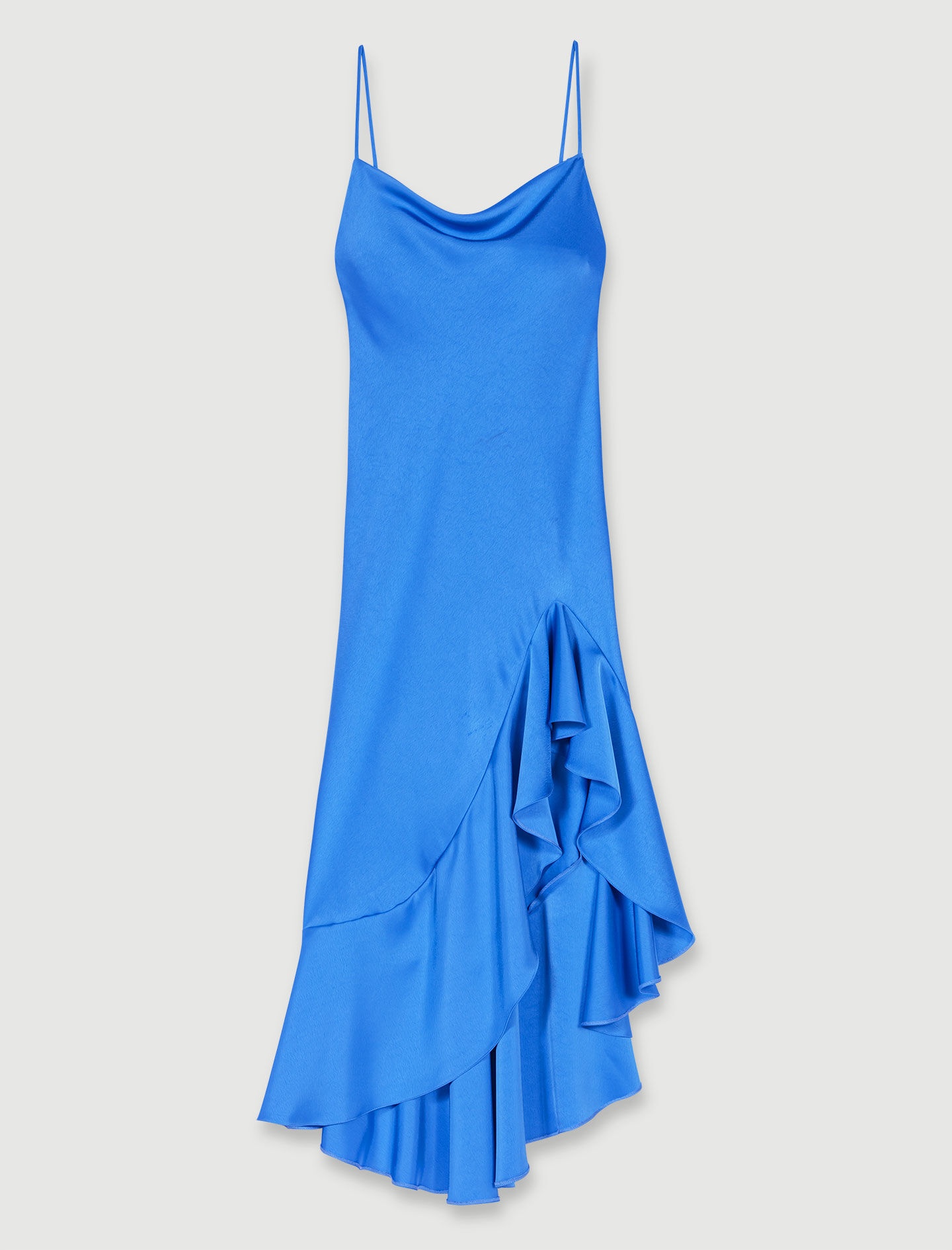 Asymmetric satin-effect maxi dress - 1