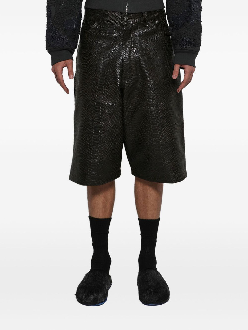 snakeskin-effect shorts 4