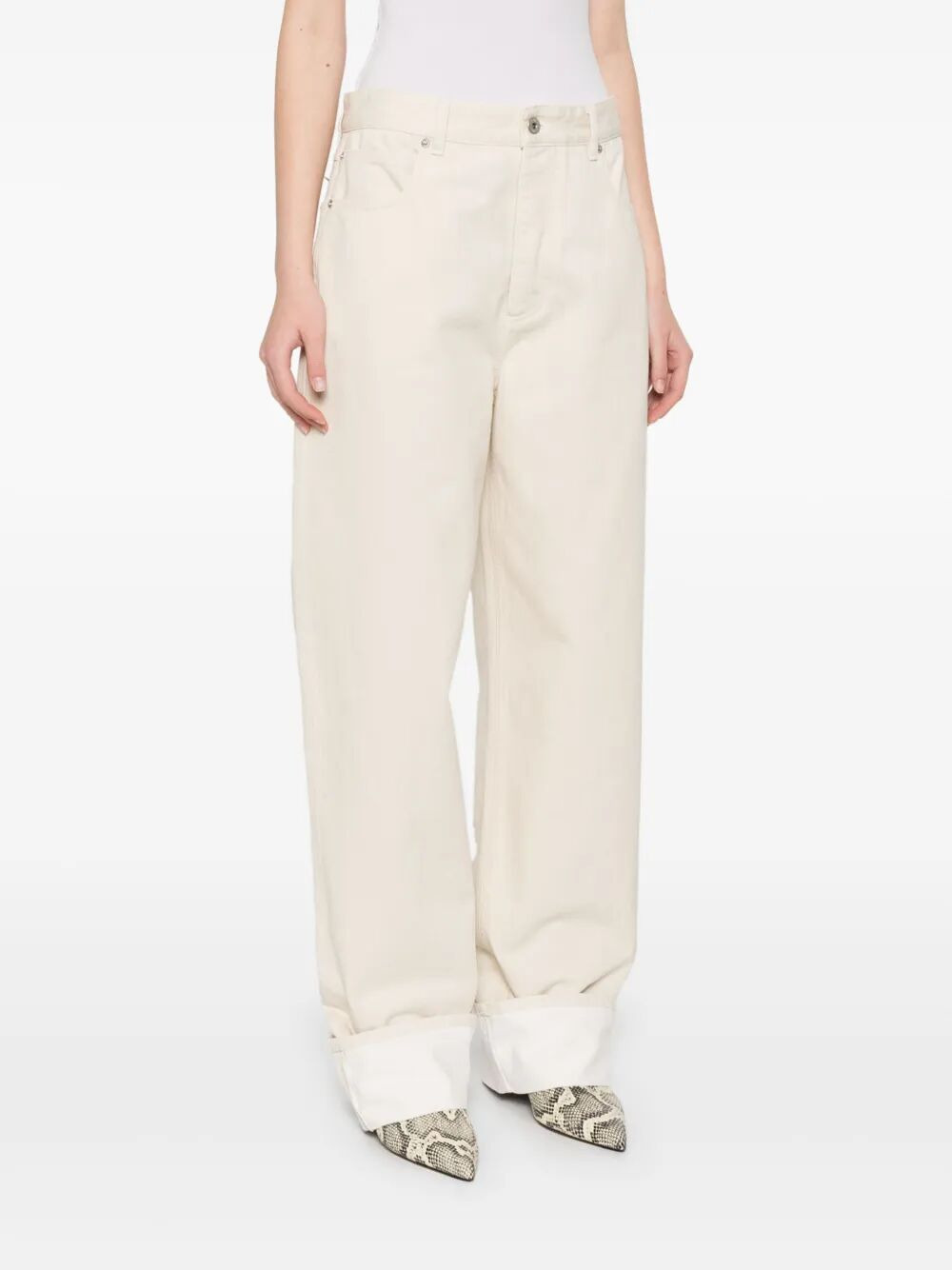 Bottega Veneta Women Back Print Straight Leg Jeans - 3