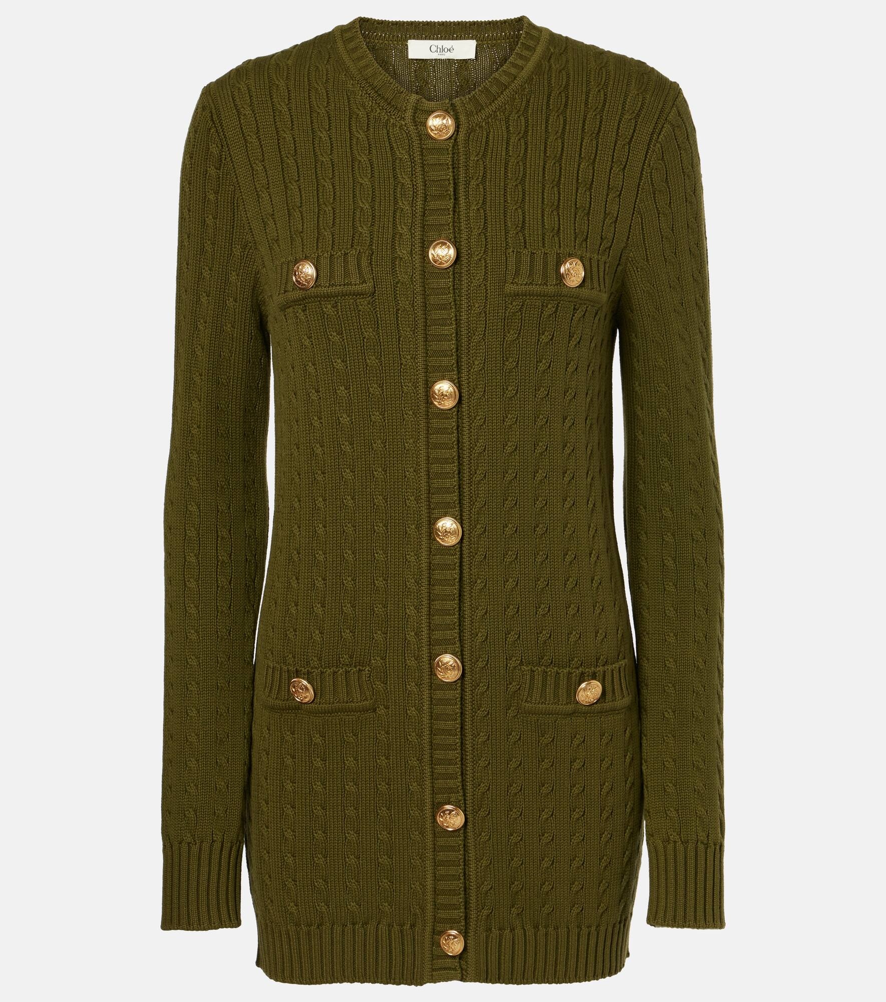 Cable-knit cotton cardigan - 1