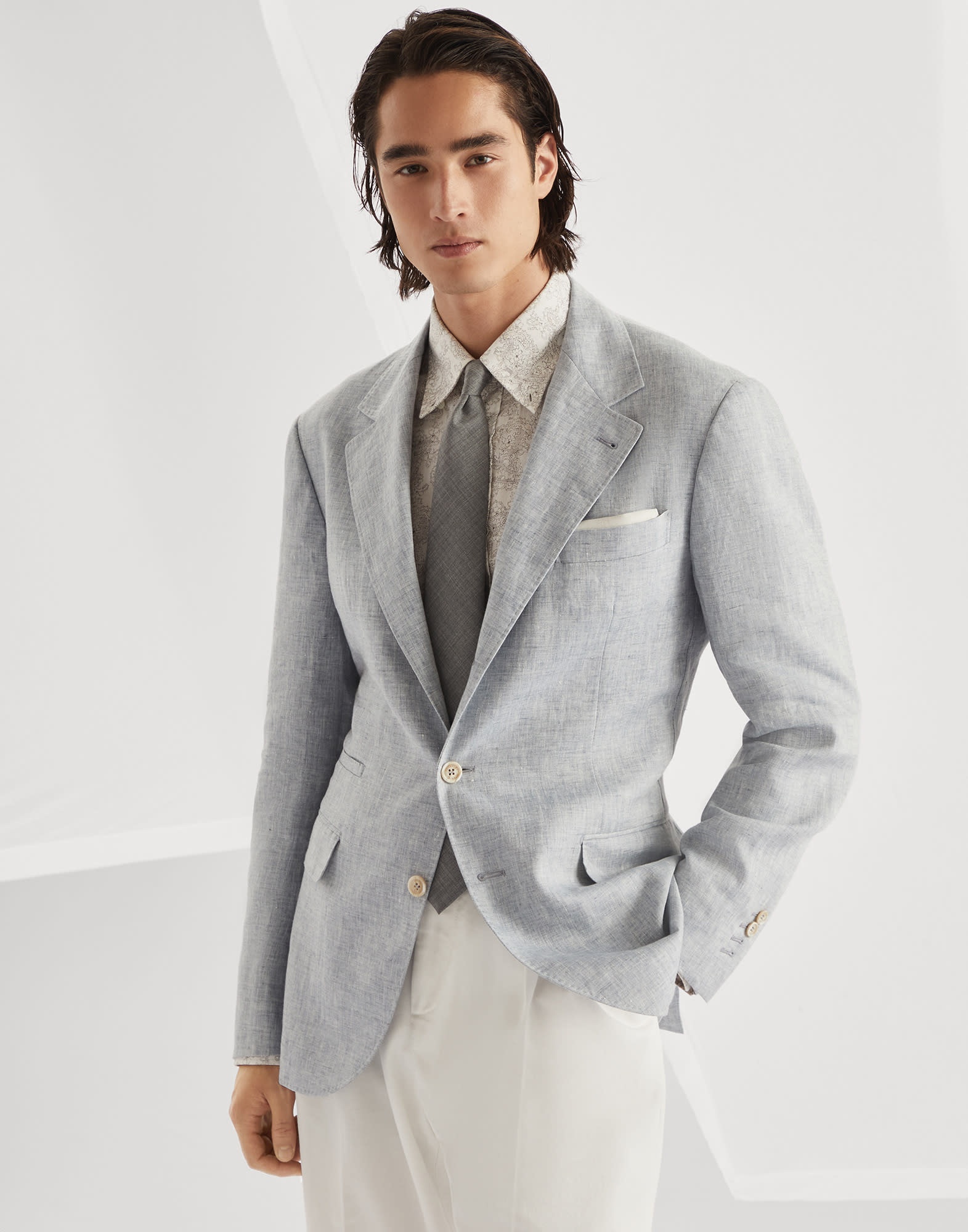 Délavé linen deconstructed blazer - 4