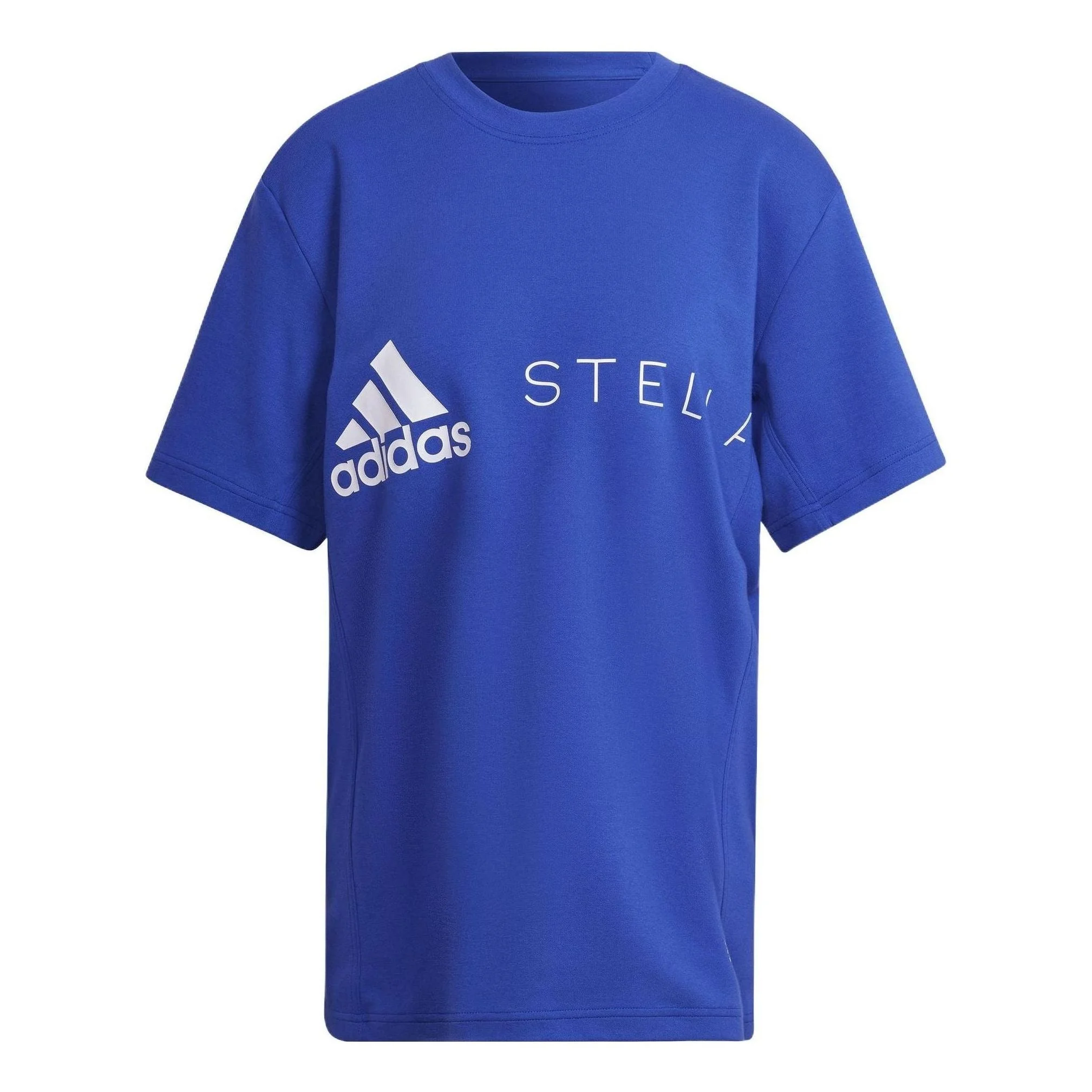 (WMNS) Stella McCartney 로고 T-Shirt '블루 화이트' HB7403 - 1