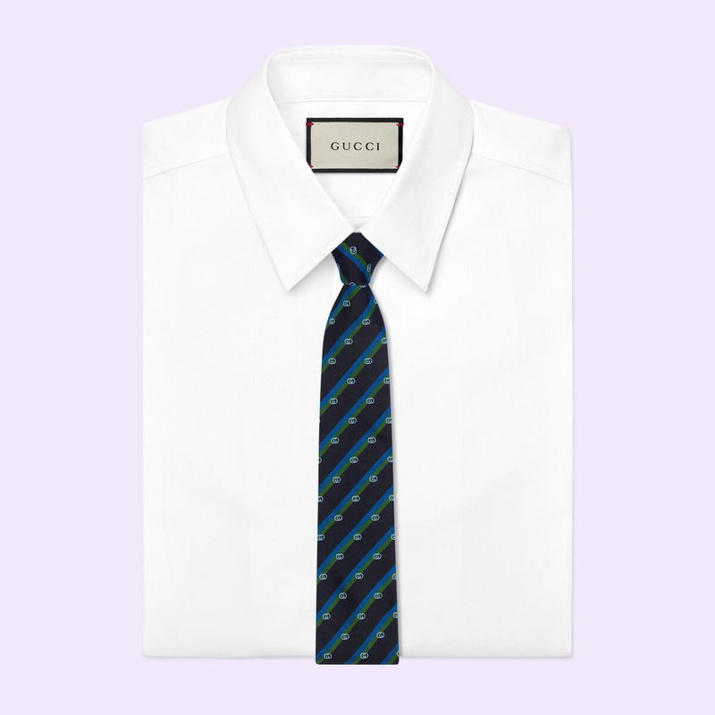 GUCCI Interlocking G silk jacquard tie outlook